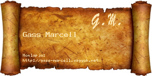 Gass Marcell névjegykártya